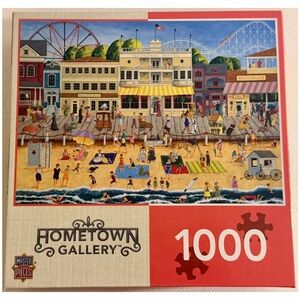 MasterPieces Hometown Gallery 1000 Piece Puzzle Boardwalk Beach Sealed Pieces